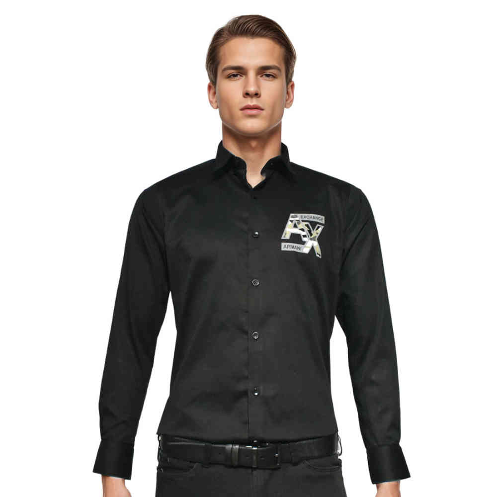 Black Armani Exchange Grey Premium Cotton Shirt