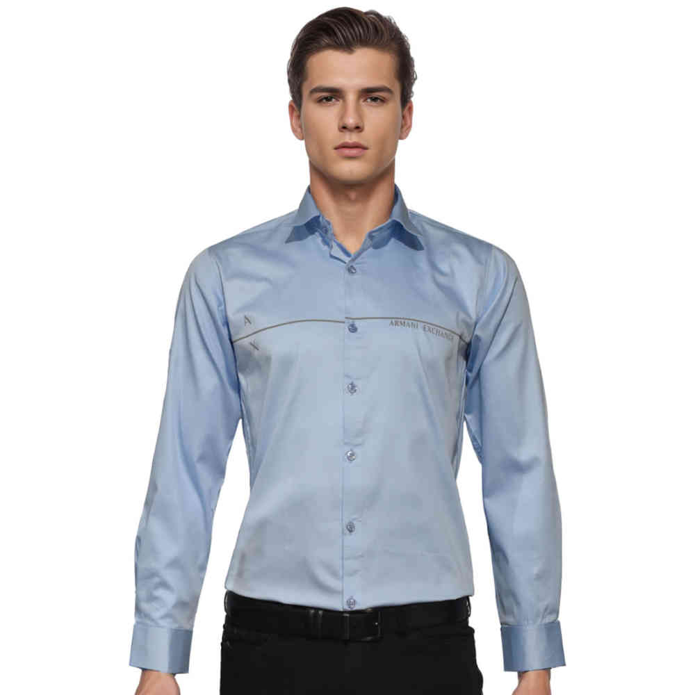 Sky Blue Armani Exchange Navy Blue Premium Shirt