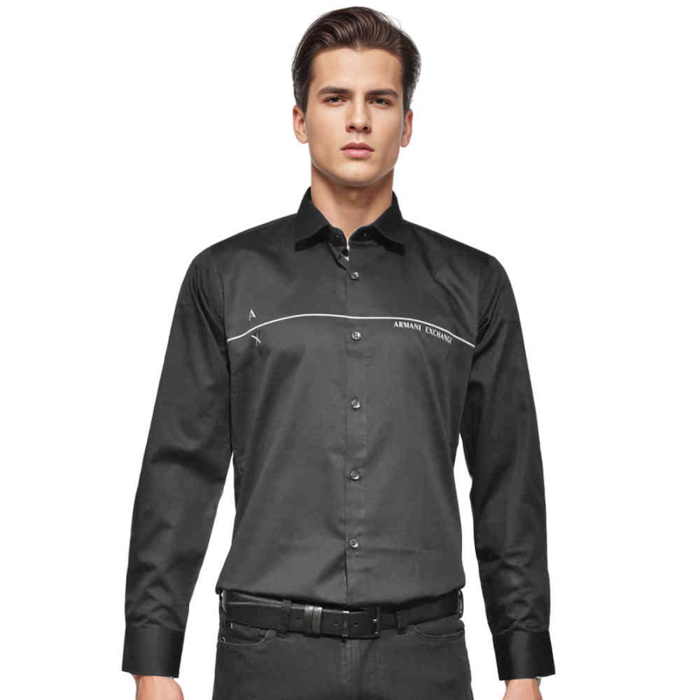 Black Armani Exchange Navy Blue Premium Shirt
