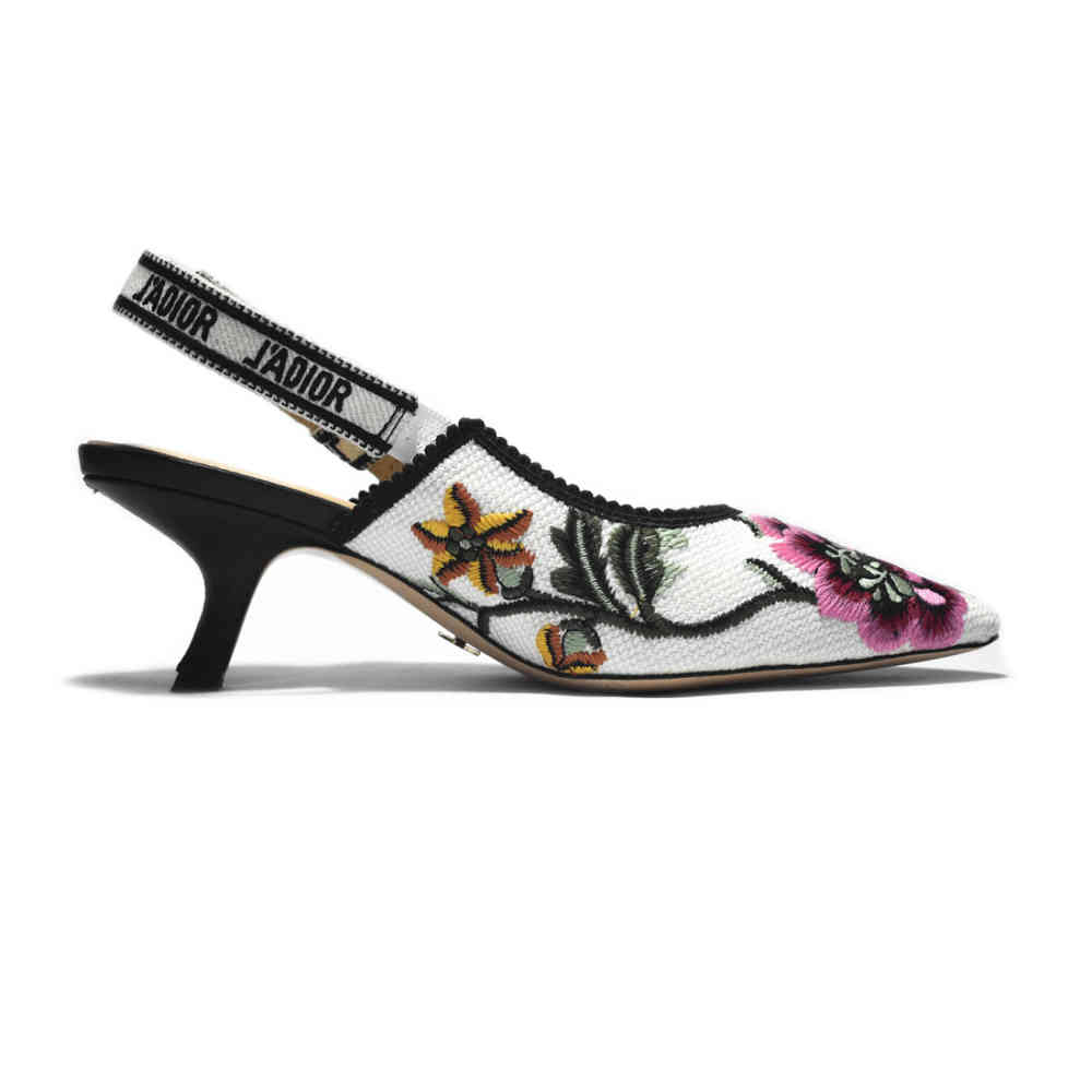 Dior Floral Printed White Premium Heel Sandals-2