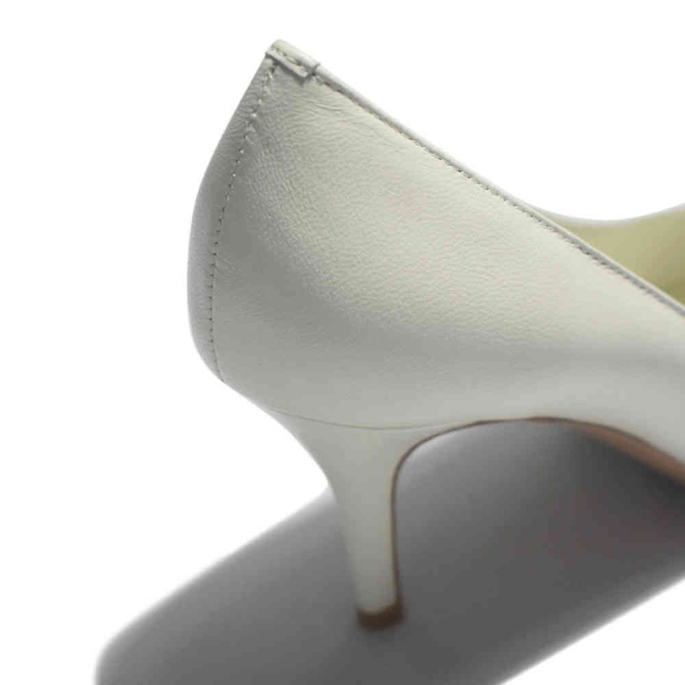 Valentino White Leather V Logo Pumps Sandals-thumb-4