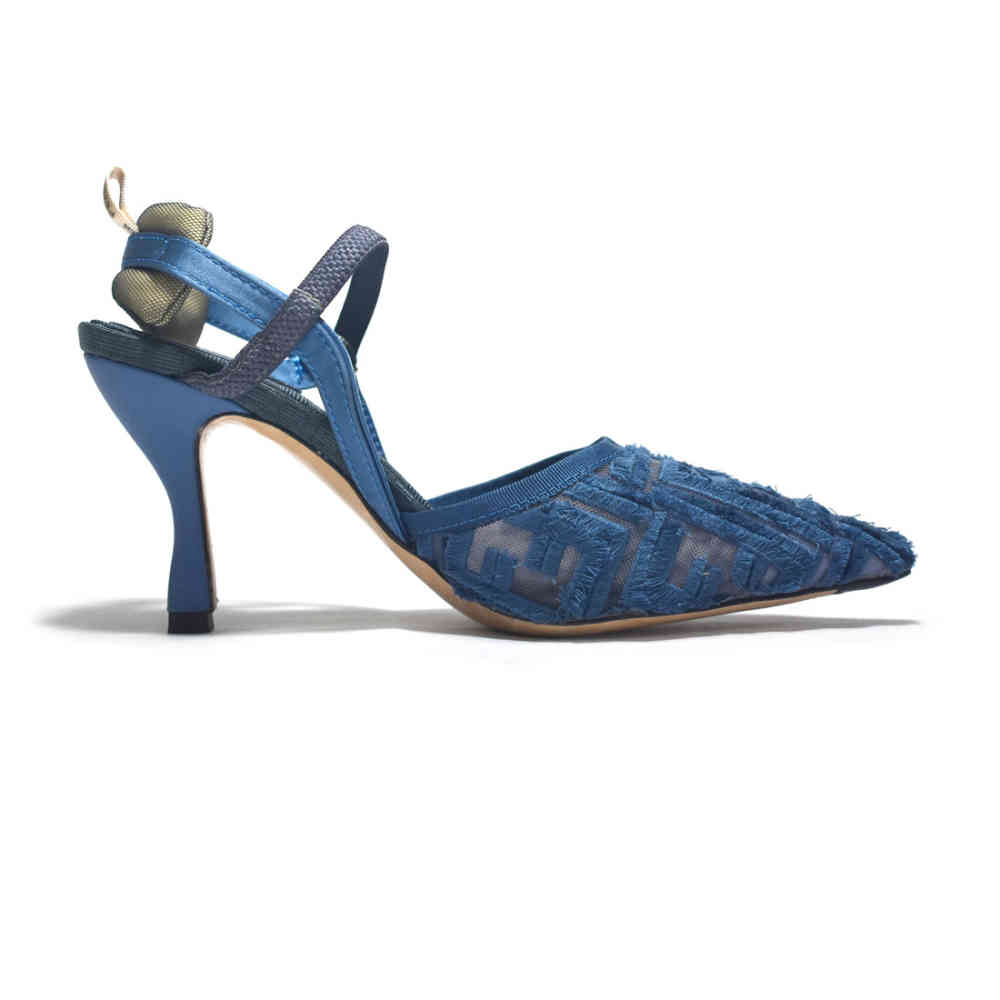 Fendi Blue Denim high-heeled Sandals-2