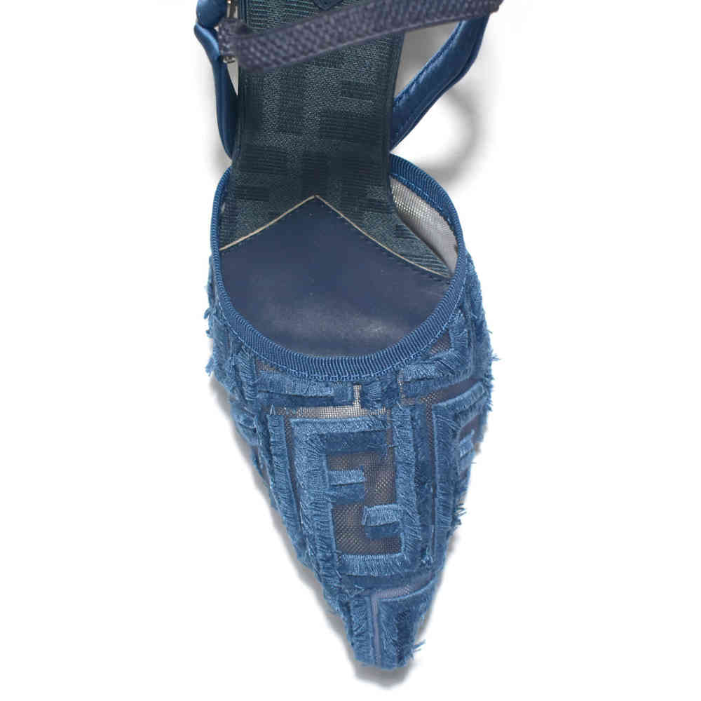 Fendi Blue Denim high-heeled Sandals-3