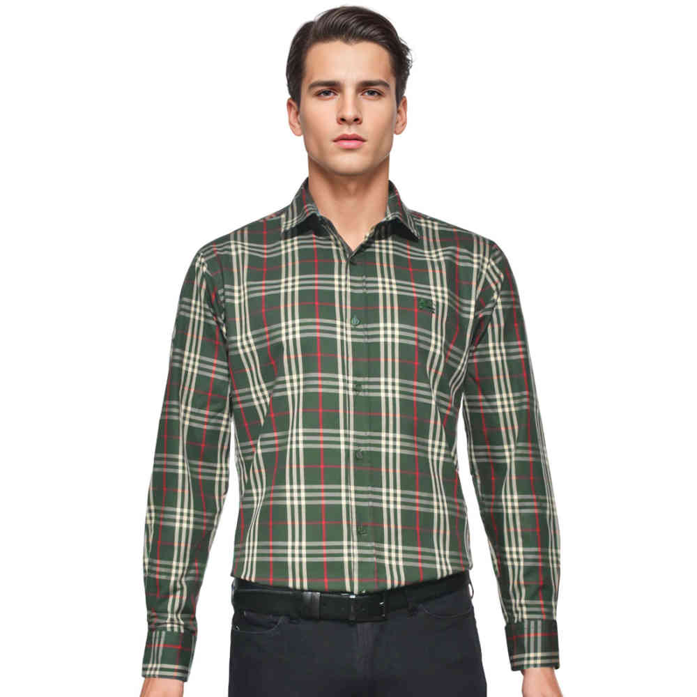 Green Burberry Black Premium Quality Shirt