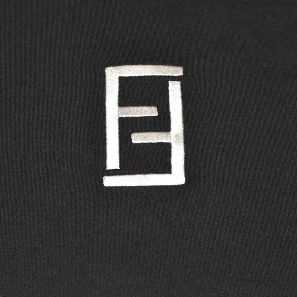 Fendi Embroidered logo Black T-shirt & Shorts Combo-3