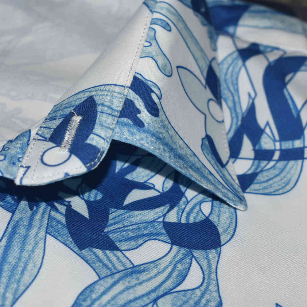 Louis Vuitton Blue Graphic Premium Cotton Shirt-4