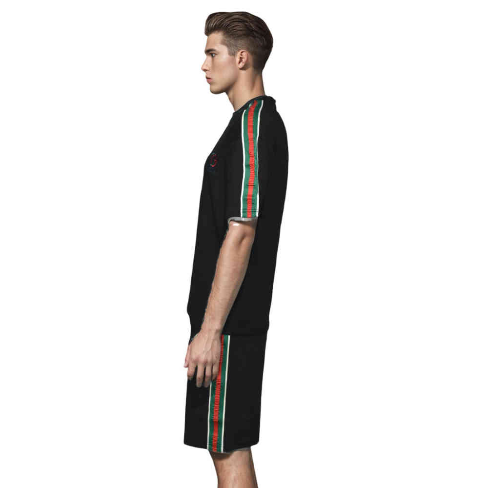 Gucci Embroidered logo Black T-shirt & Shorts Combo-2