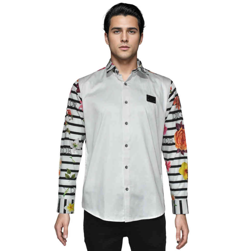 Dior logo Patch White Designer Premium Shirt-thumb-6