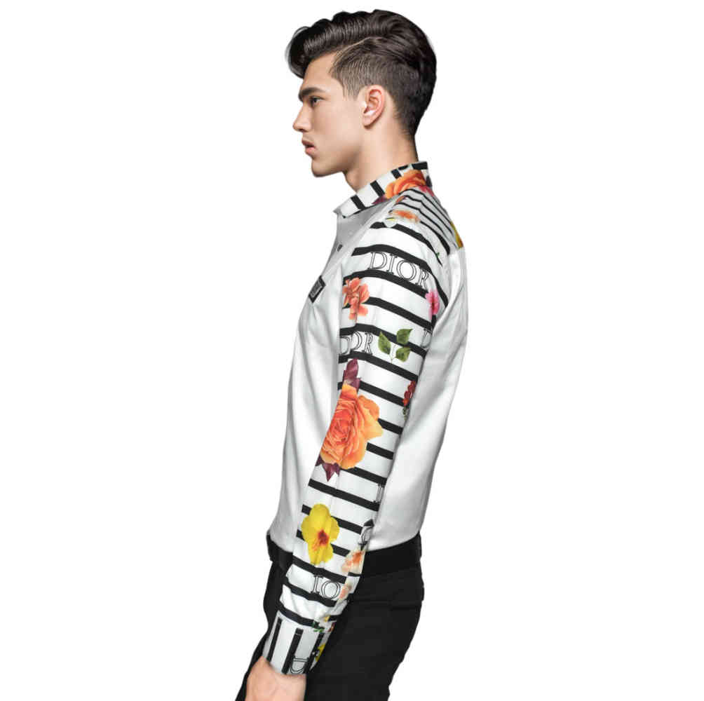 Dior logo Patch White Designer Premium Shirt-thumb-2
