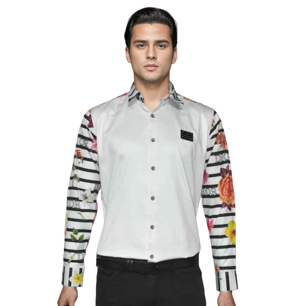 White Dior logo Patch Black Designer Premium Shirt