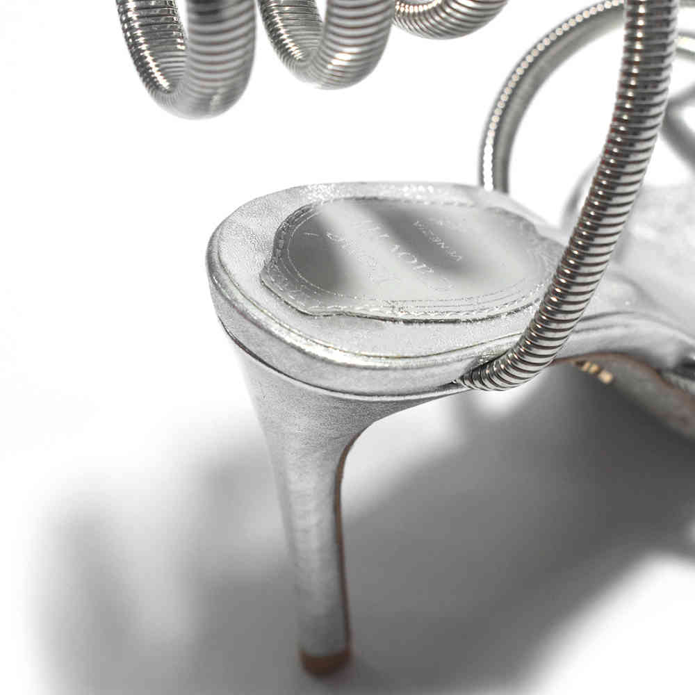 Rene Caovilla Cleo Crystal Silver Heel Sandals-thumb-4