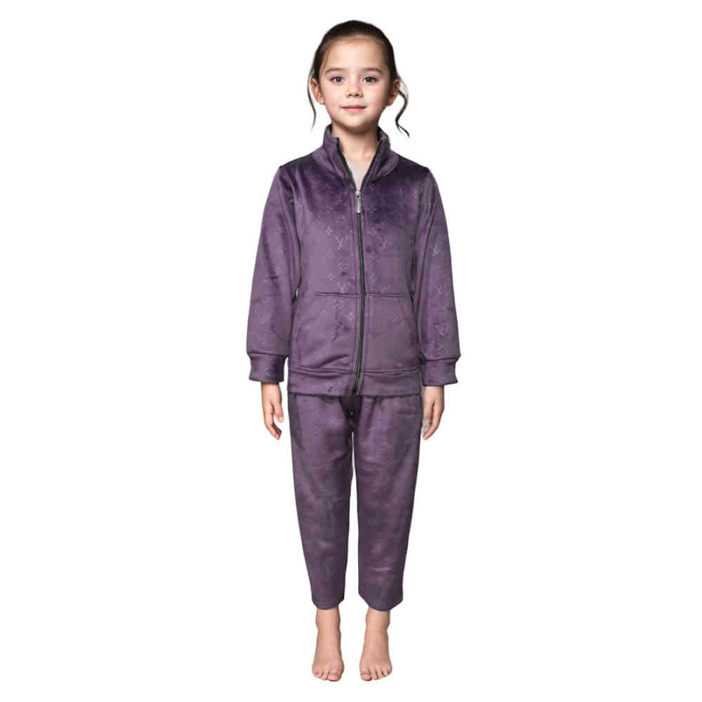 Purple Louis Vuitton Monogram Black Premium Kids Tracksuit