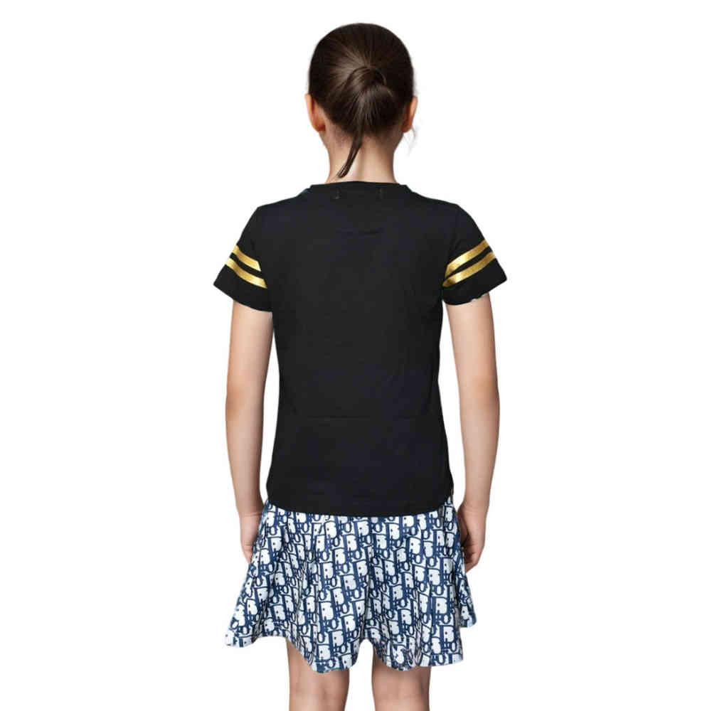 Dior Embroidery logo Black Premium Girls Co-ord Set-thumb-1