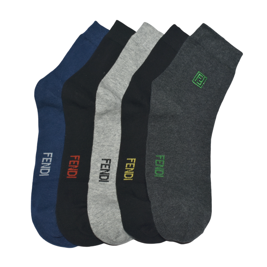 Premium Quality Low Cut Socks - Pack of 5 Fendi Premium Quality Low Cut Socks - Pack of 5