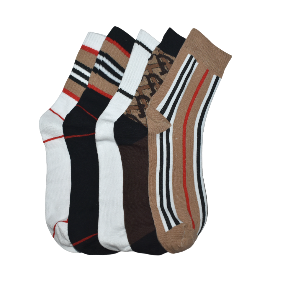 Premium Quality Ankle Socks - Pack of 5 Burberry No Show Premium Quality Socks