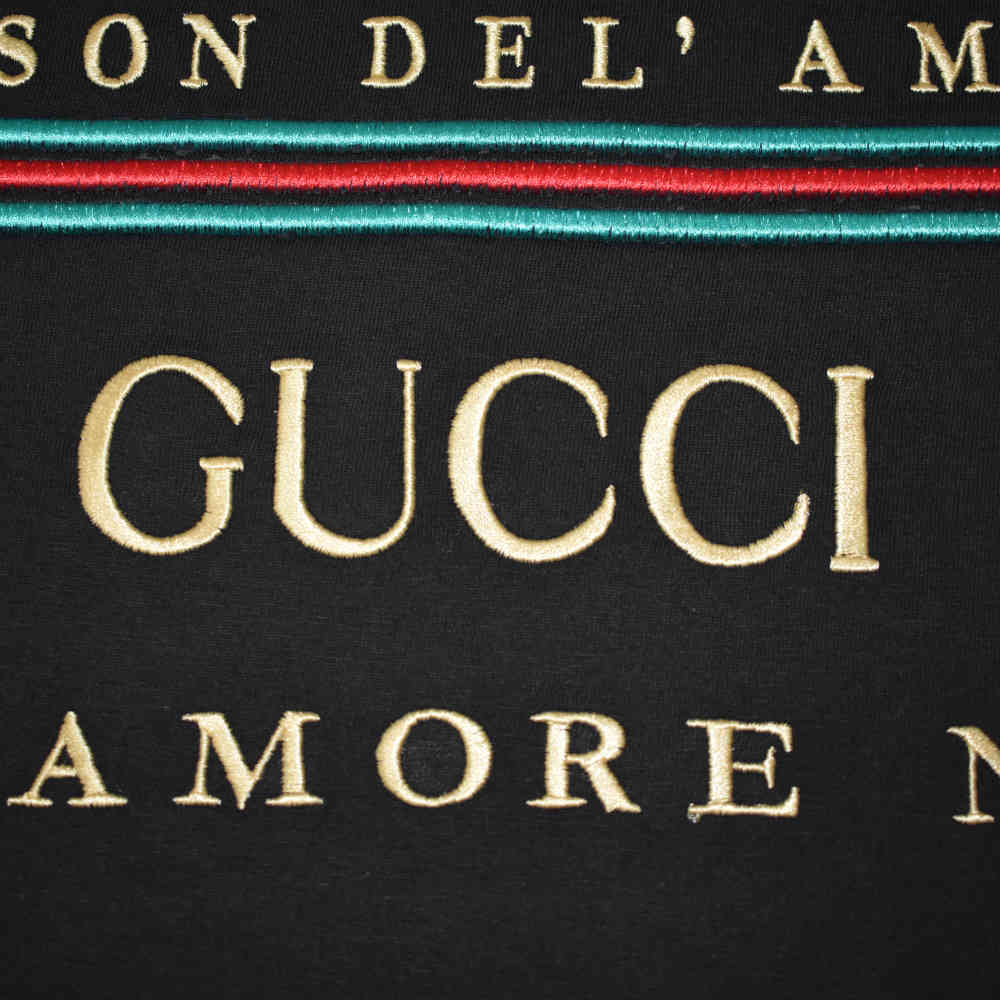 Gucci Black Premium Velvet Crew Neck T-shirt-3