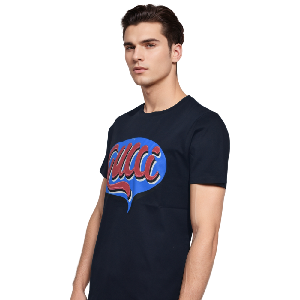 Gucci Navy Blue Premium Quality T-shirt-thumb-2
