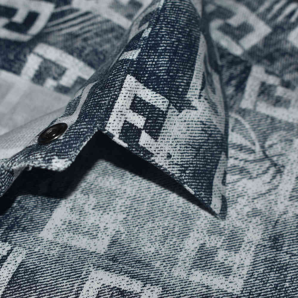 Fendi Logo Print Blue Premium Shirt-4