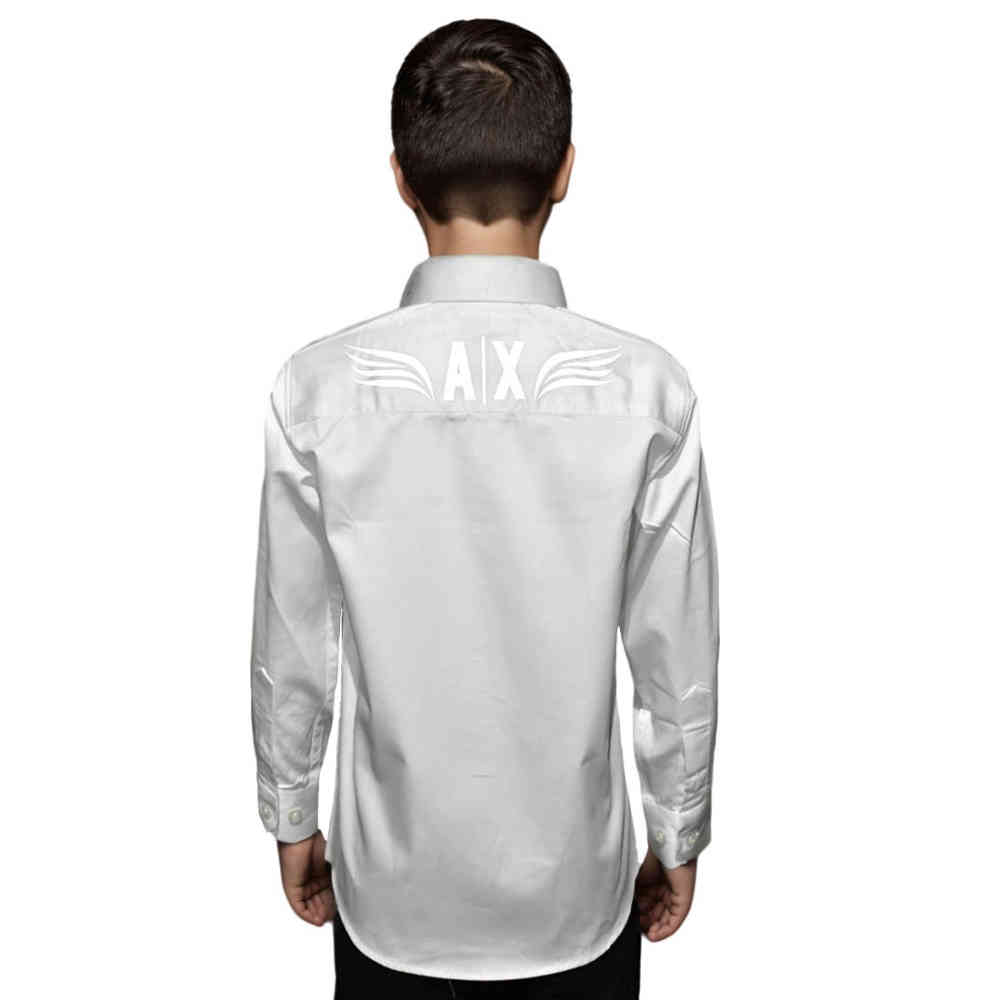 Armani Exchange White Cotton Kids Luxury Shirt-thumb-1