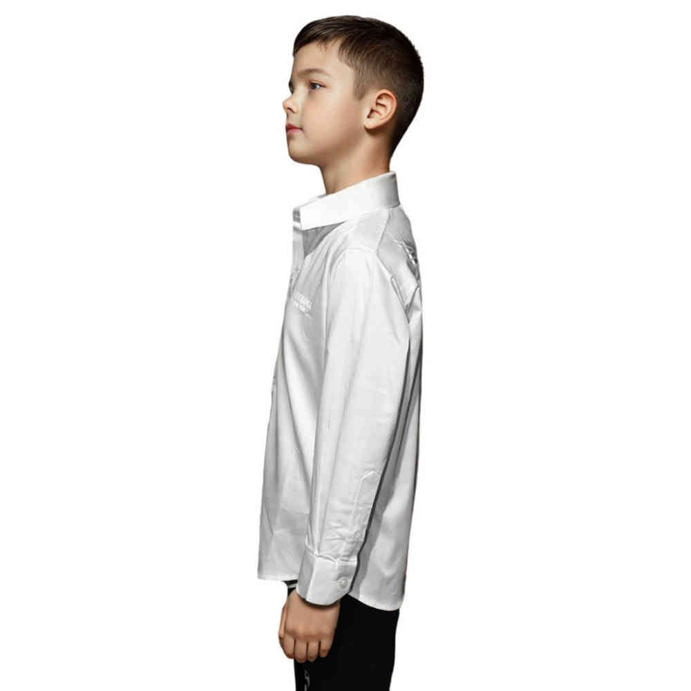 Armani Exchange White Cotton Kids Luxury Shirt-thumb-2