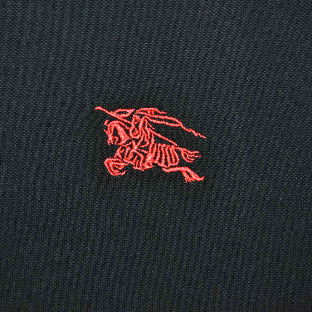 Burberry Embroidered logo Black Luxury Cotton T-shirt-thumb-3