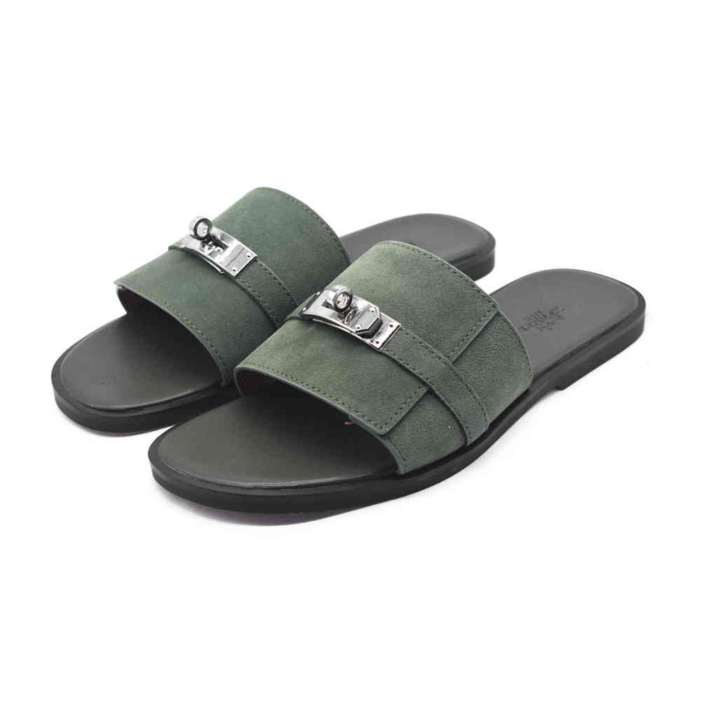 Hermes Green Premium Quality Flip-flops-thumb-0