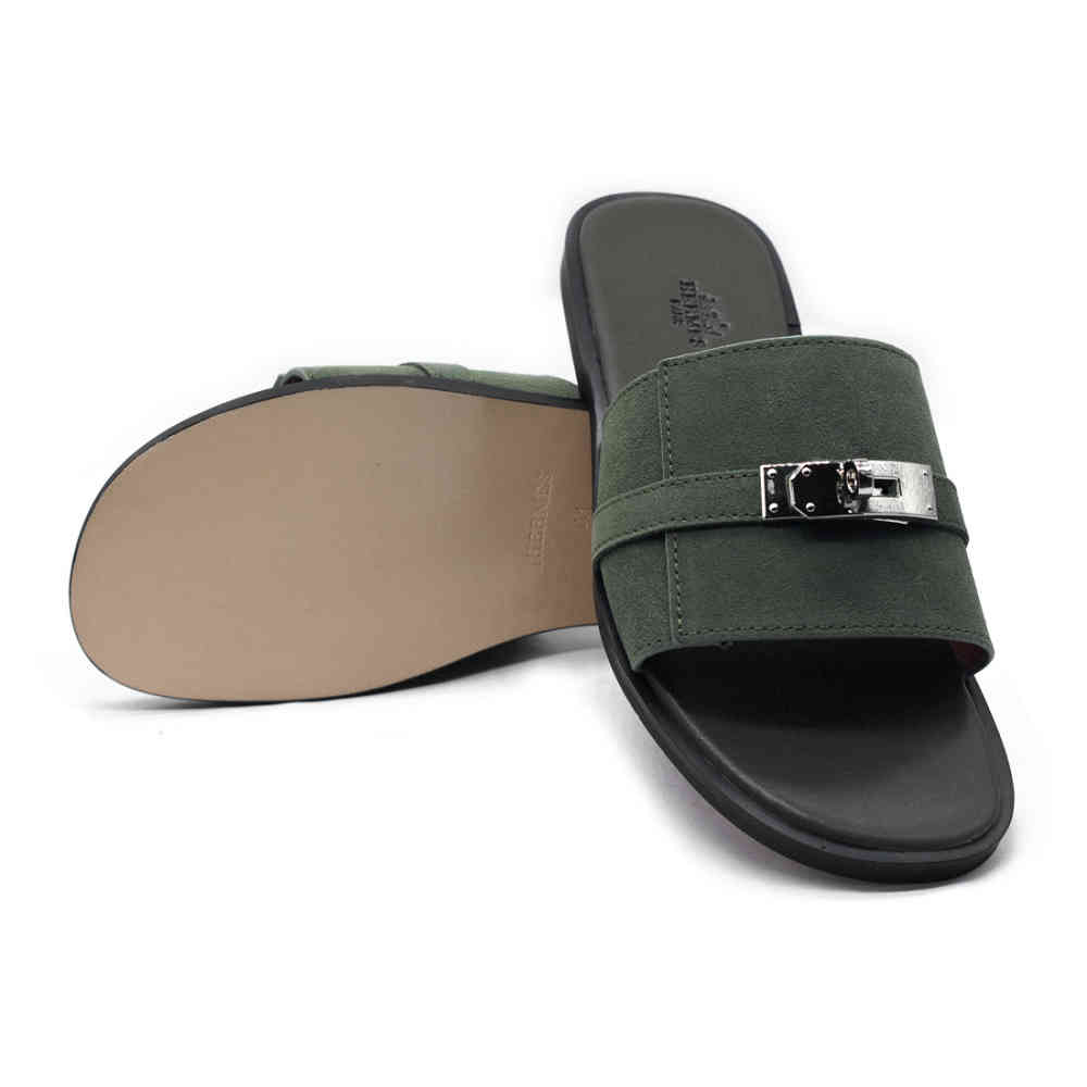 Hermes Green Premium Quality Flip-flops-thumb-5