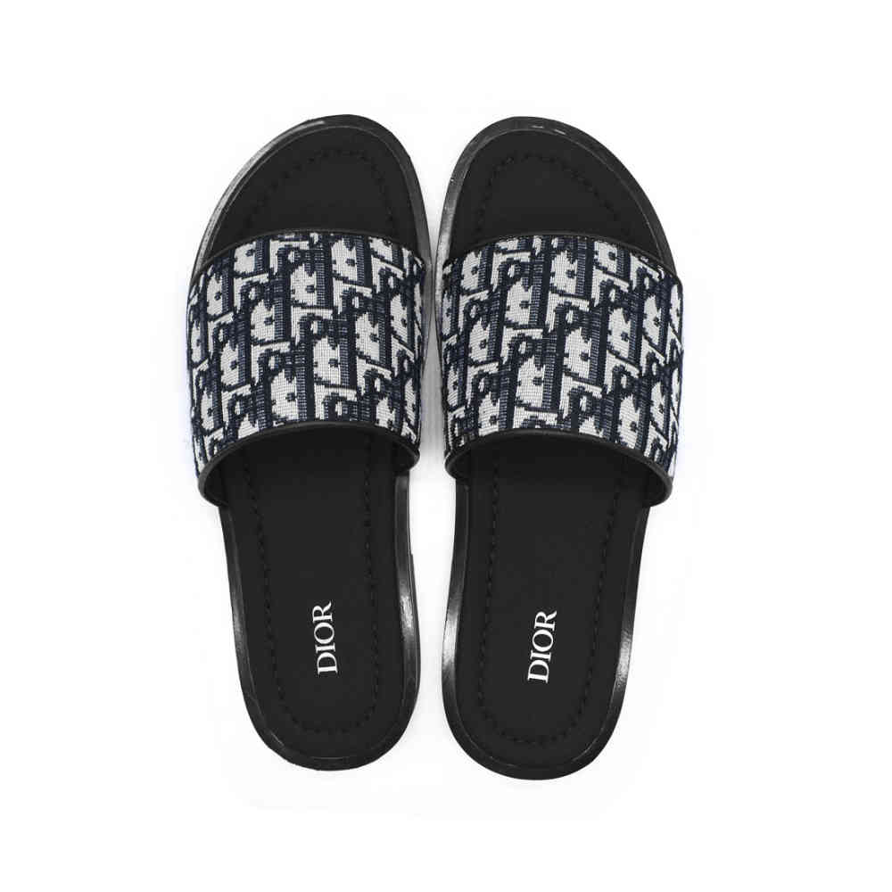 Dior Printed Black & Grey Premium Quality Flip-flops-3