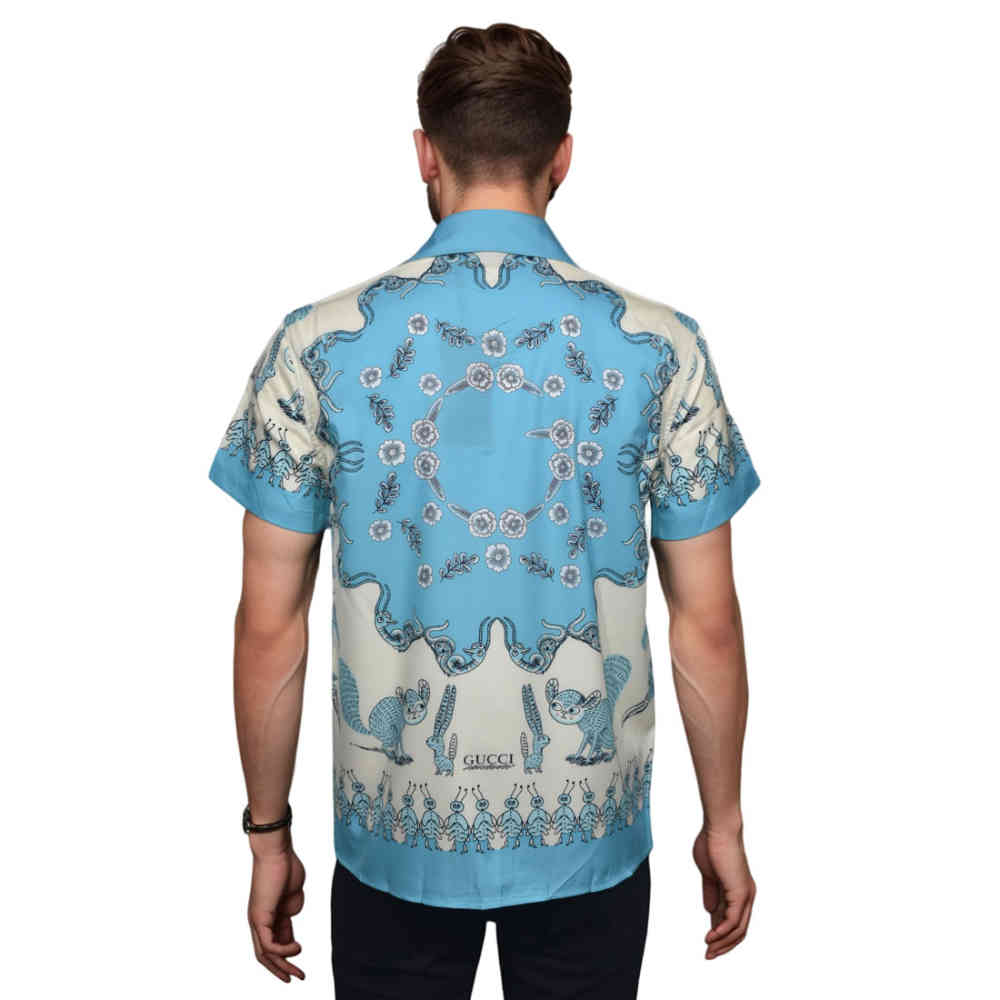 Gucci Sky Blue Premium Luxury Cotton Shirt-1