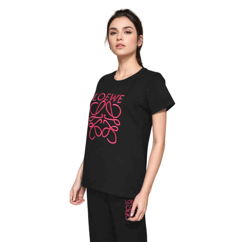 Black Loewe Embroidered logo White Premium Co-ord Set