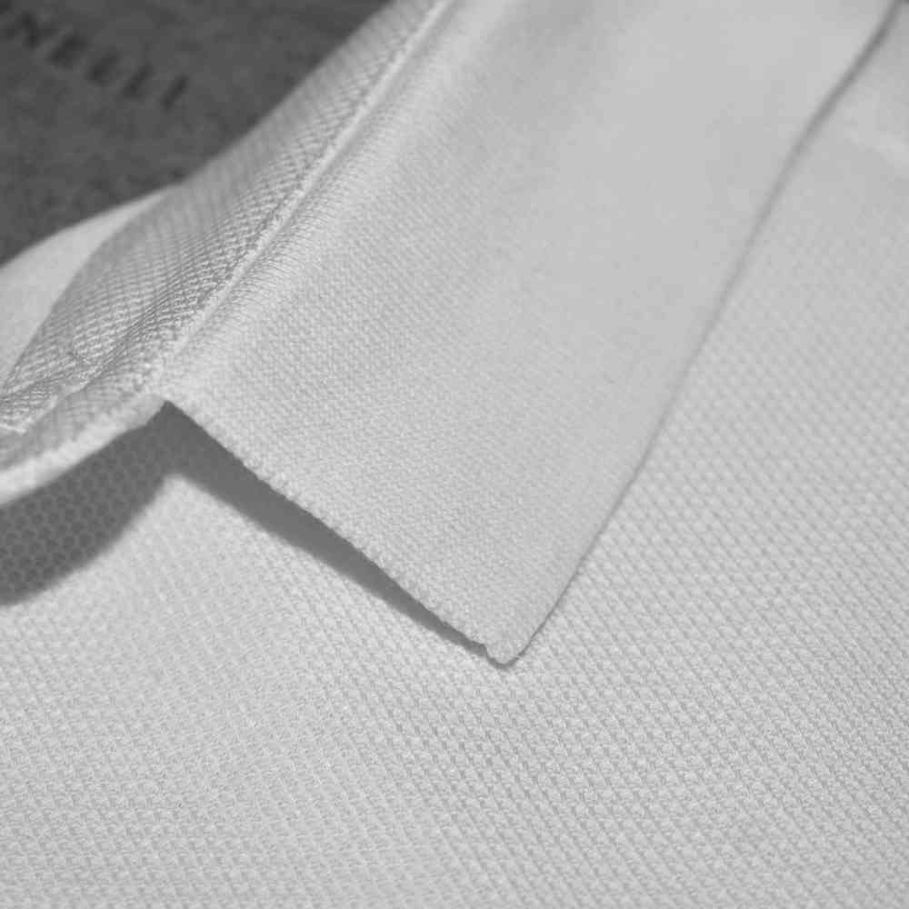 Brunello Cucinelli White Embroidery Premium Polo T-shirt-thumb-4