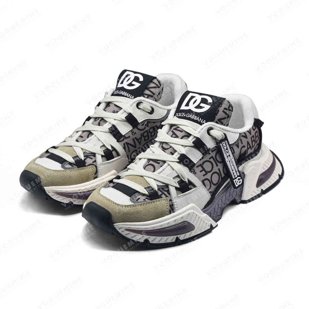 Dolce & Gabbana Airmaster Panelled Coffee Sneakers-thumb-2