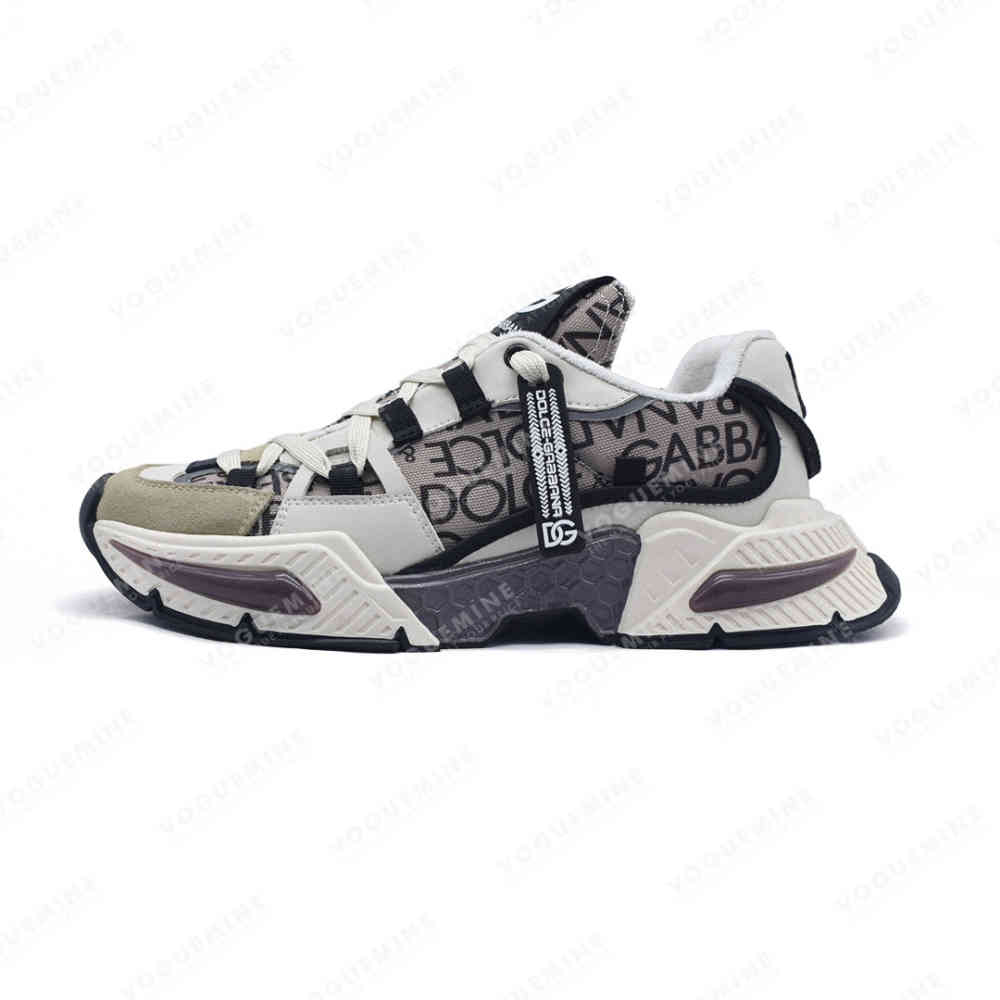 Coffee Dolce & Gabbana Airmaster Panelled Blue Sneakers