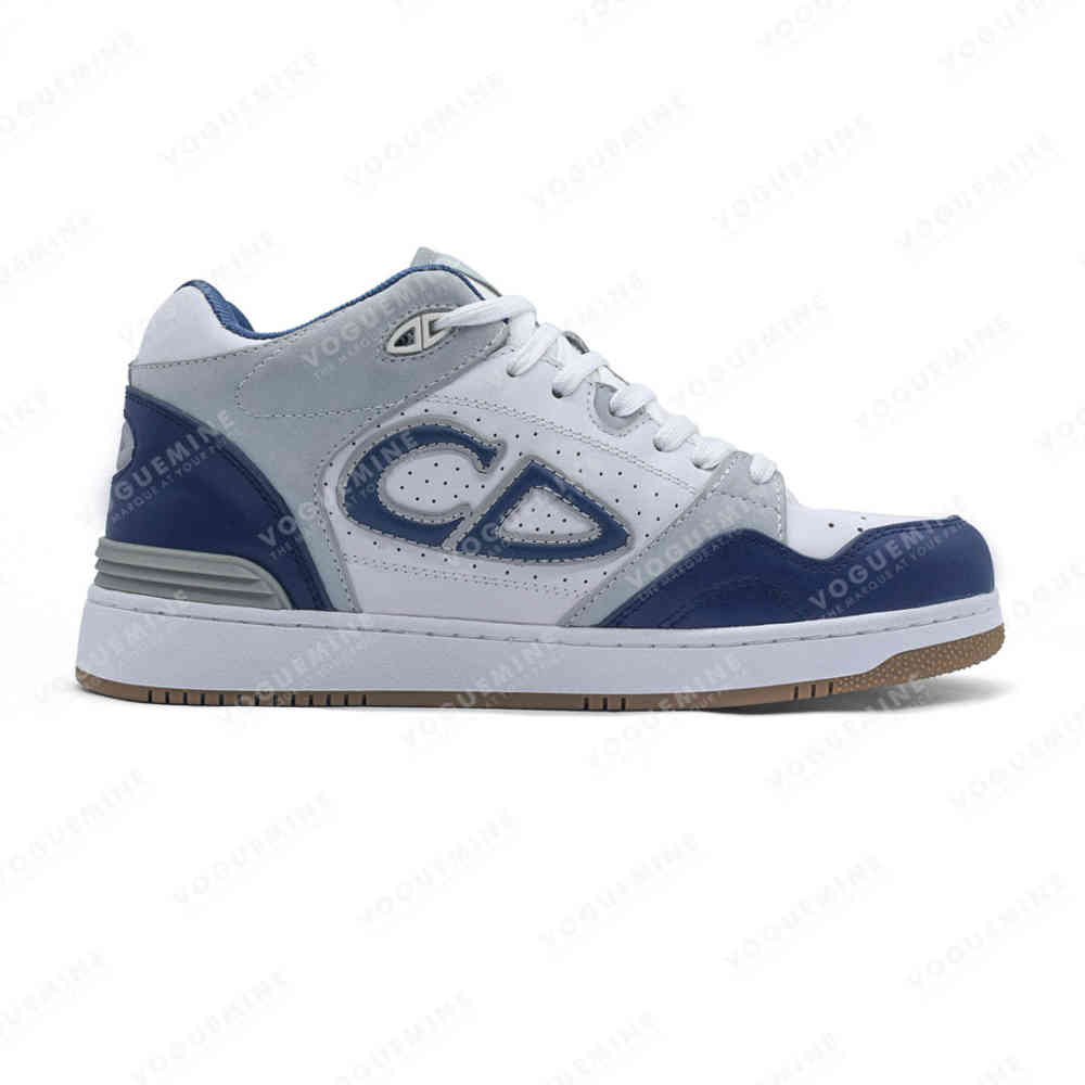 Dior White & Navy Blue Premium Low-Top Sneaker-thumb-1