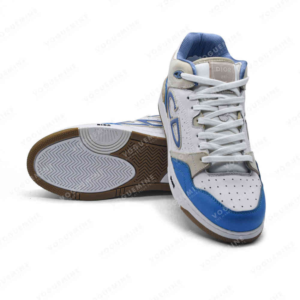 Dior White & Sky Blue Premium Low-Top Sneaker-5