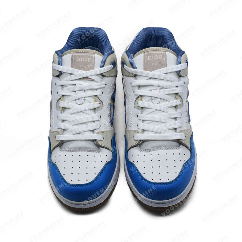 Dior White & Sky Blue Premium Low-Top Sneaker-4