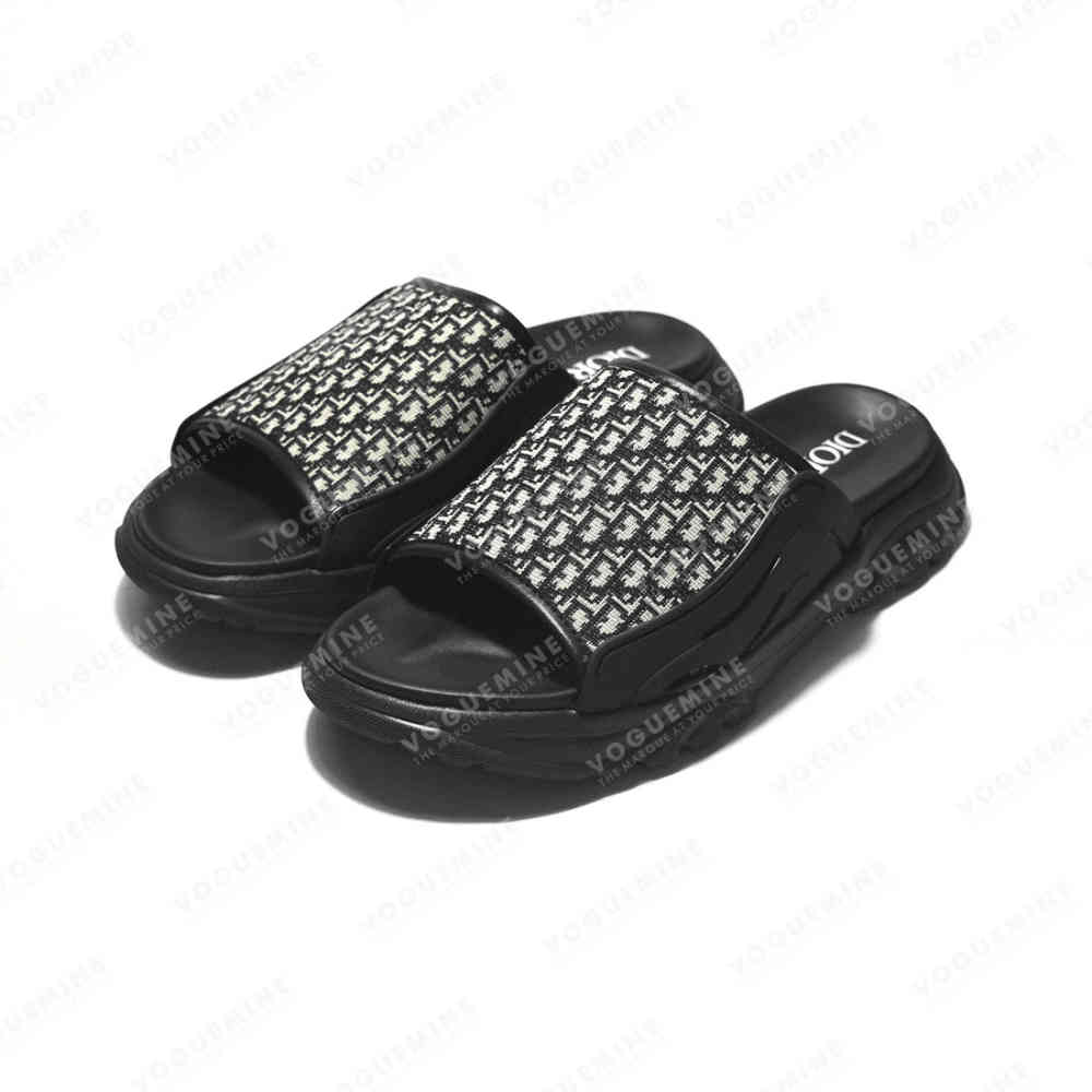 Black Dior Grey Premium H-Town Flip-flops