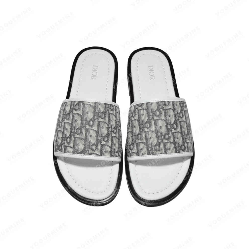 Dior Printed Grey Premium Quality Flip-flops-3