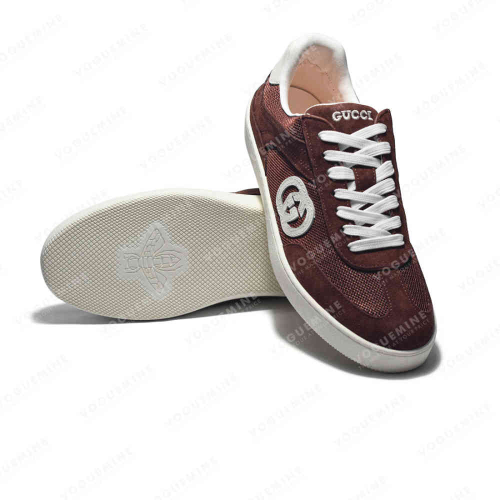 Gucci Wine Premium Interlocking G Sneaker-thumb-5
