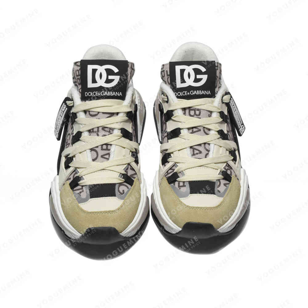 Dolce & Gabbana Airmaster Panelled Cream Sneakers-thumb-3