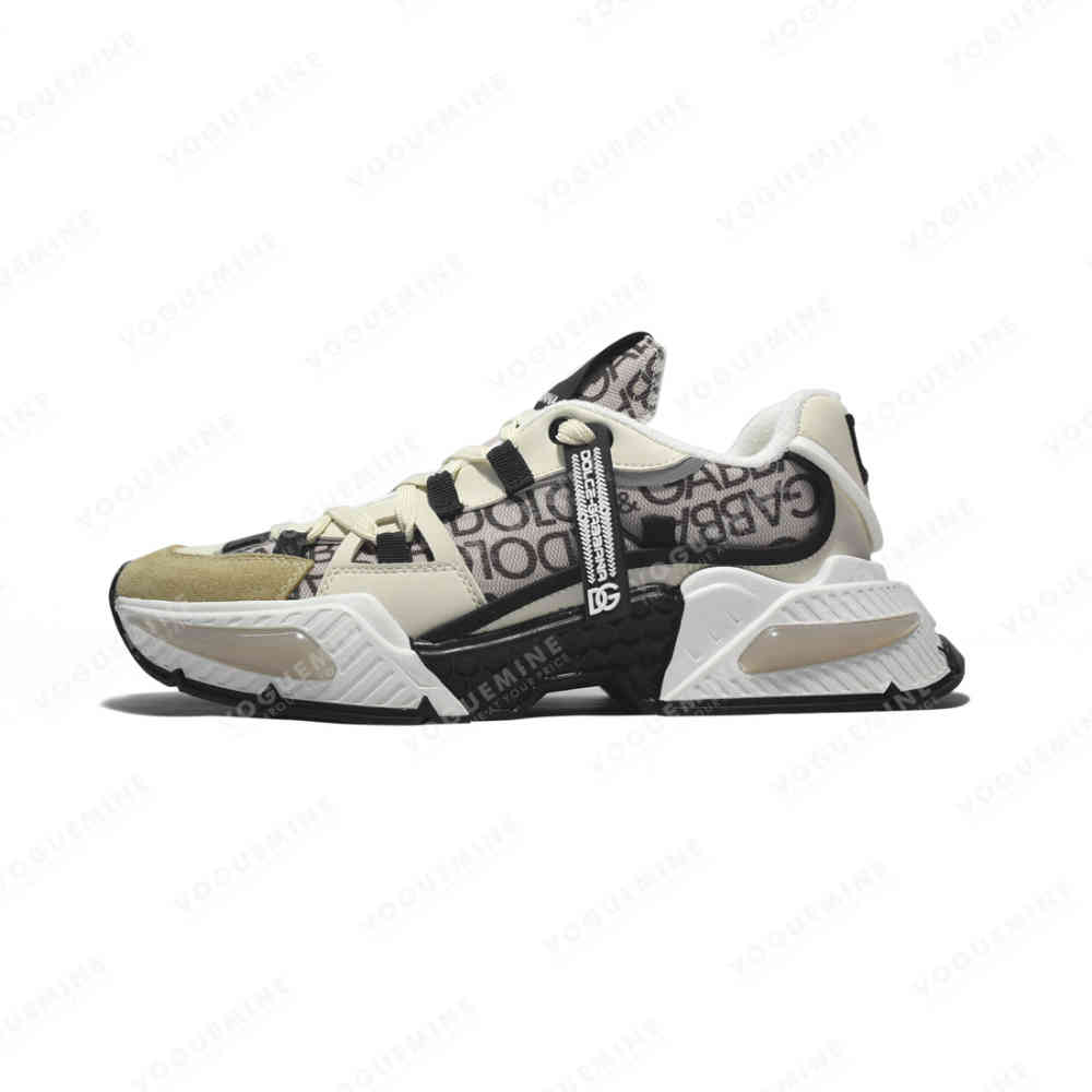 Cream Dolce & Gabbana Airmaster Panelled Blue Sneakers
