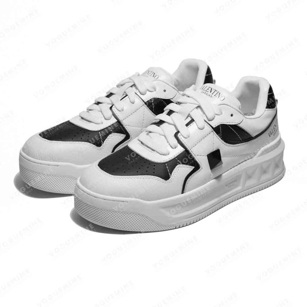 Valentino White Premium One-Stud Sneakers-thumb-2