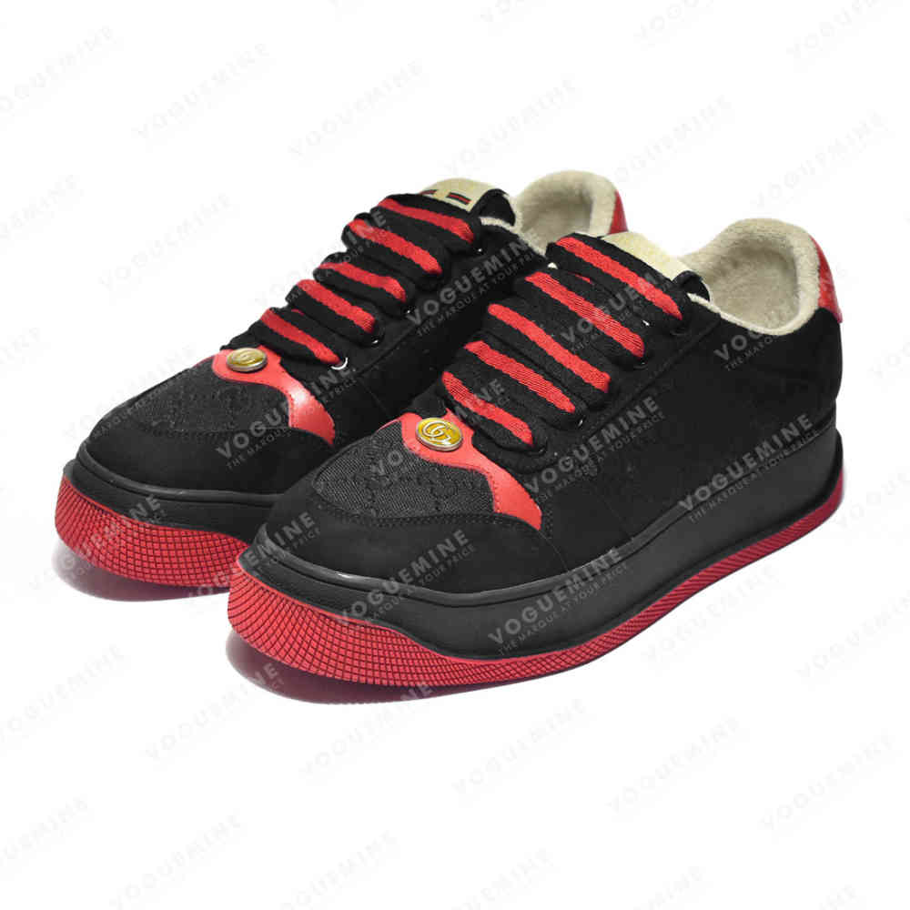 Gucci Black Men's Screener GG Trainer Sneakers-thumb-2