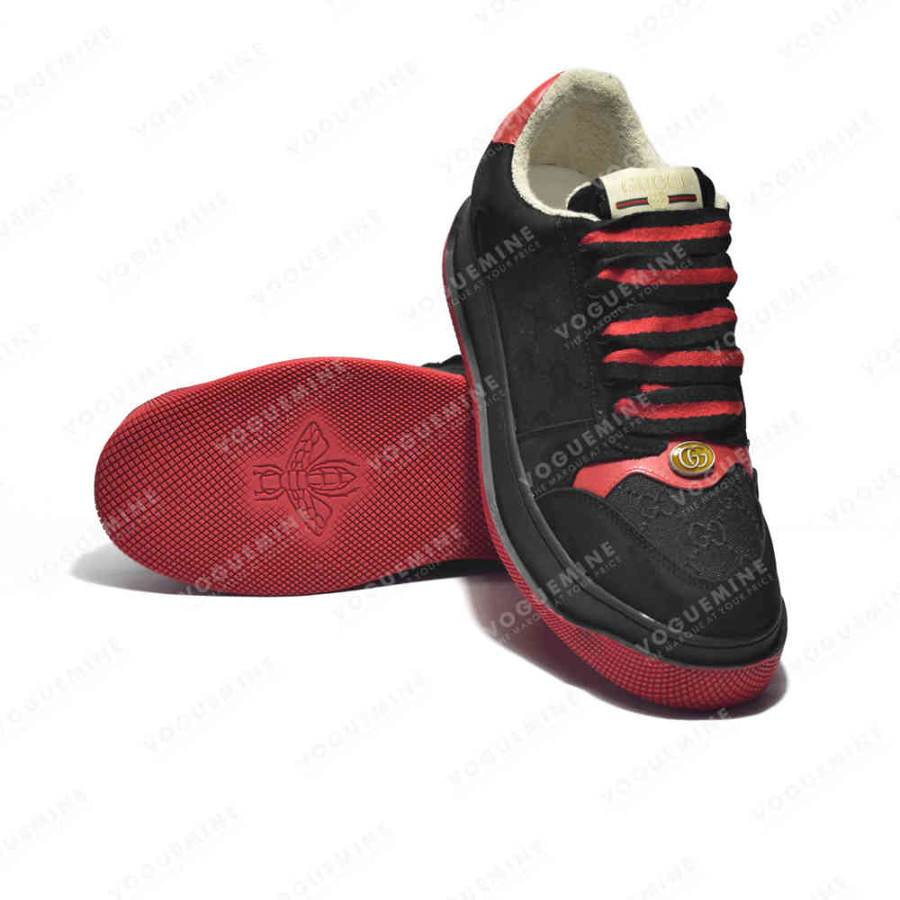 Gucci Black Men's Screener GG Trainer Sneakers-thumb-5