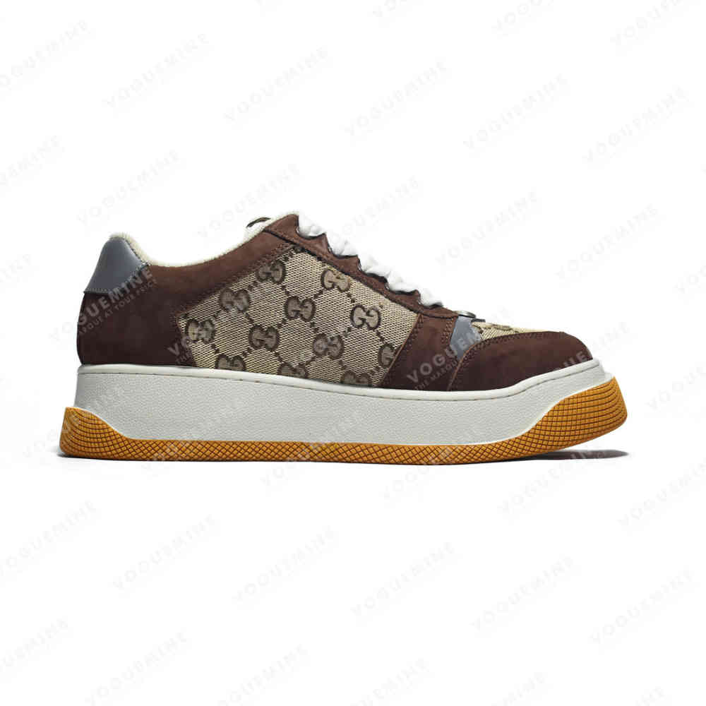 Gucci Brown Men's Screener GG Trainer Sneakers-1