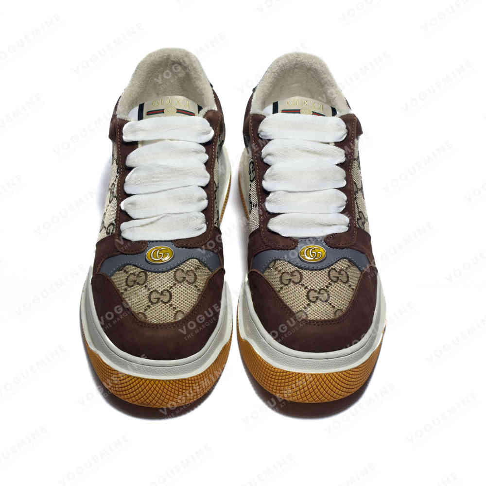 Gucci Brown Men's Screener GG Trainer Sneakers-3