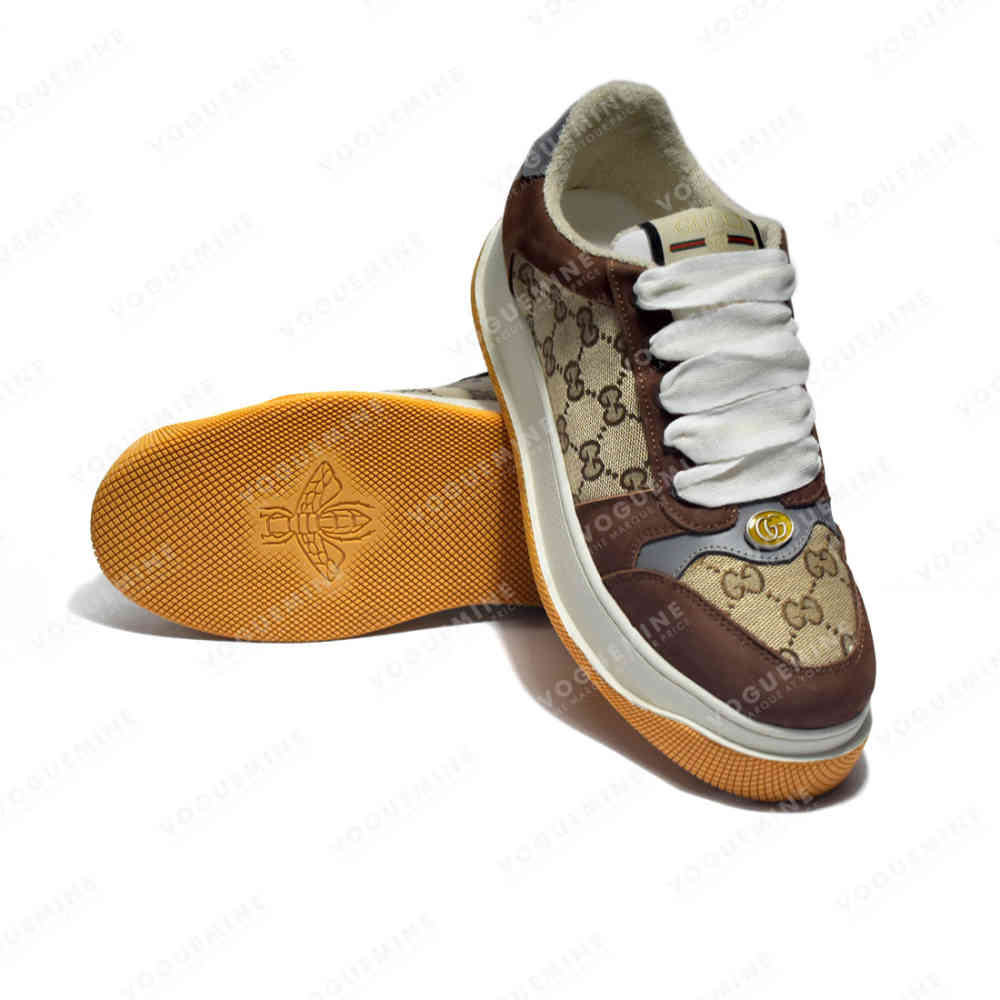 Gucci Brown Men's Screener GG Trainer Sneakers-5