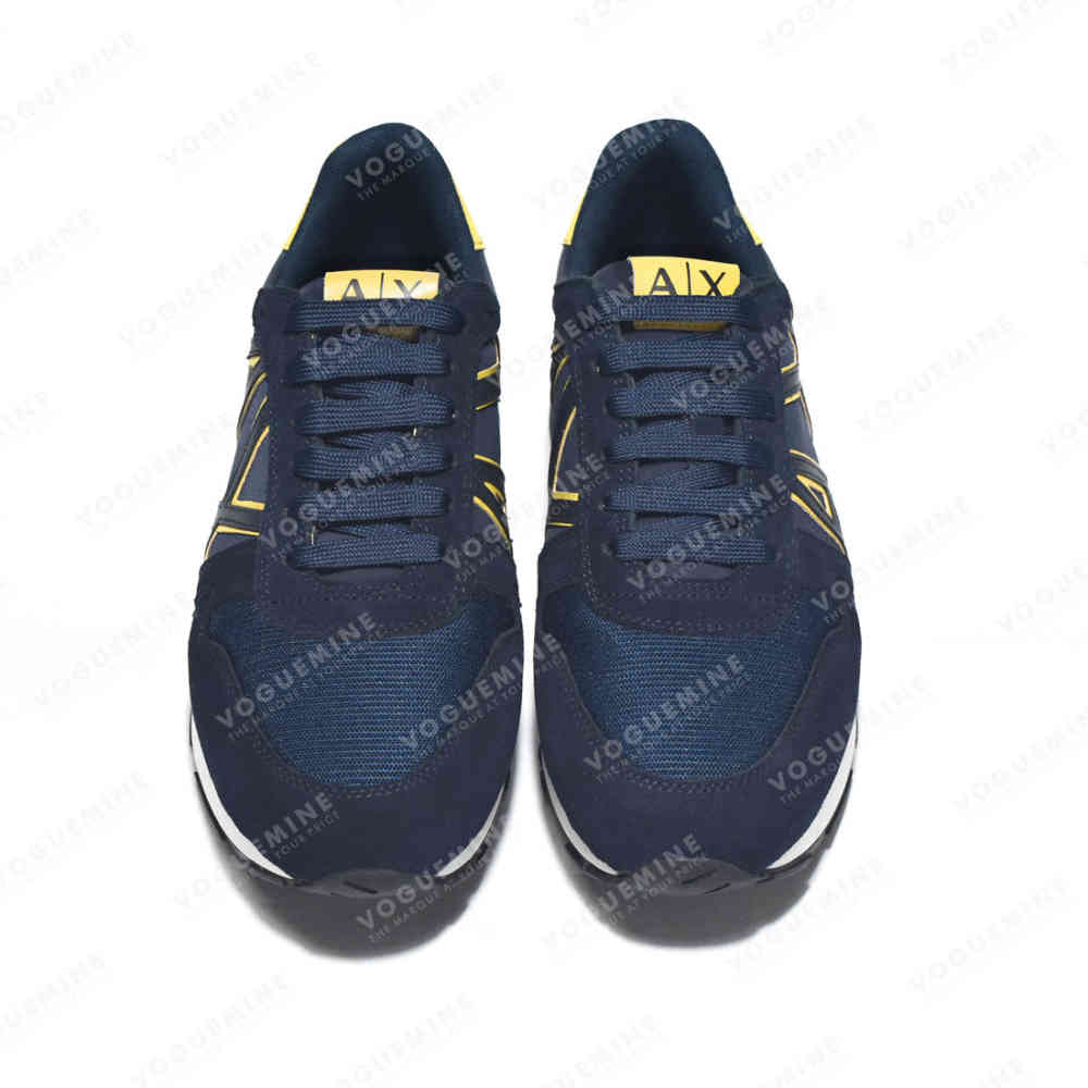 Armani Exchange Blue & Yellow Premium Quality Sneakers-thumb-3