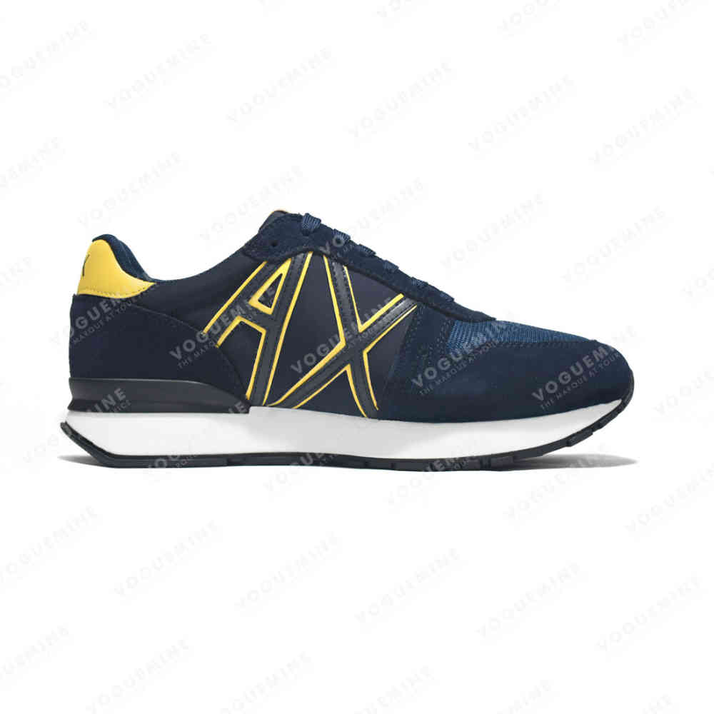 Armani Exchange Blue & Yellow Premium Quality Sneakers-thumb-1