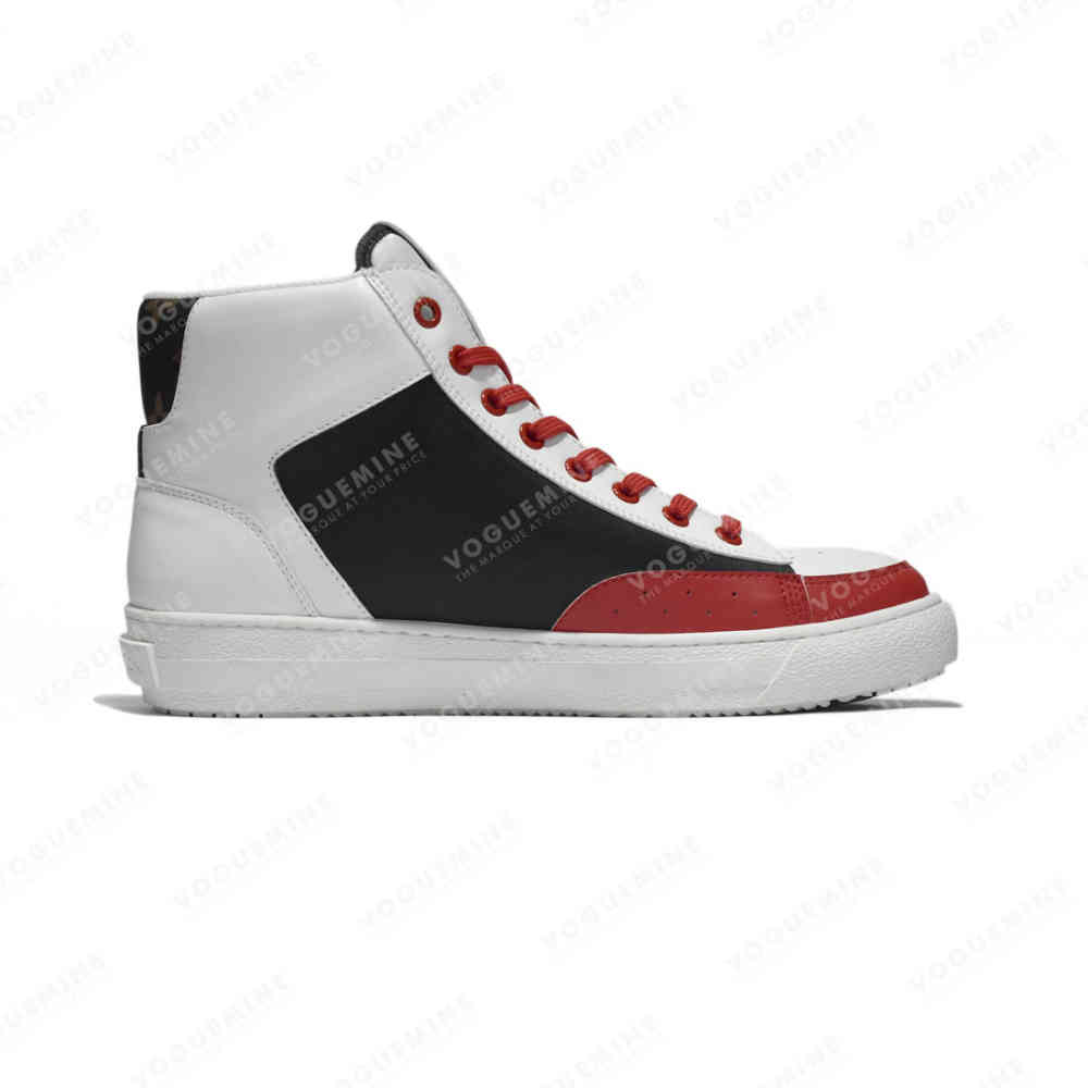Louis Vuitton White & Red Premium Quality Sneakers-thumb-1